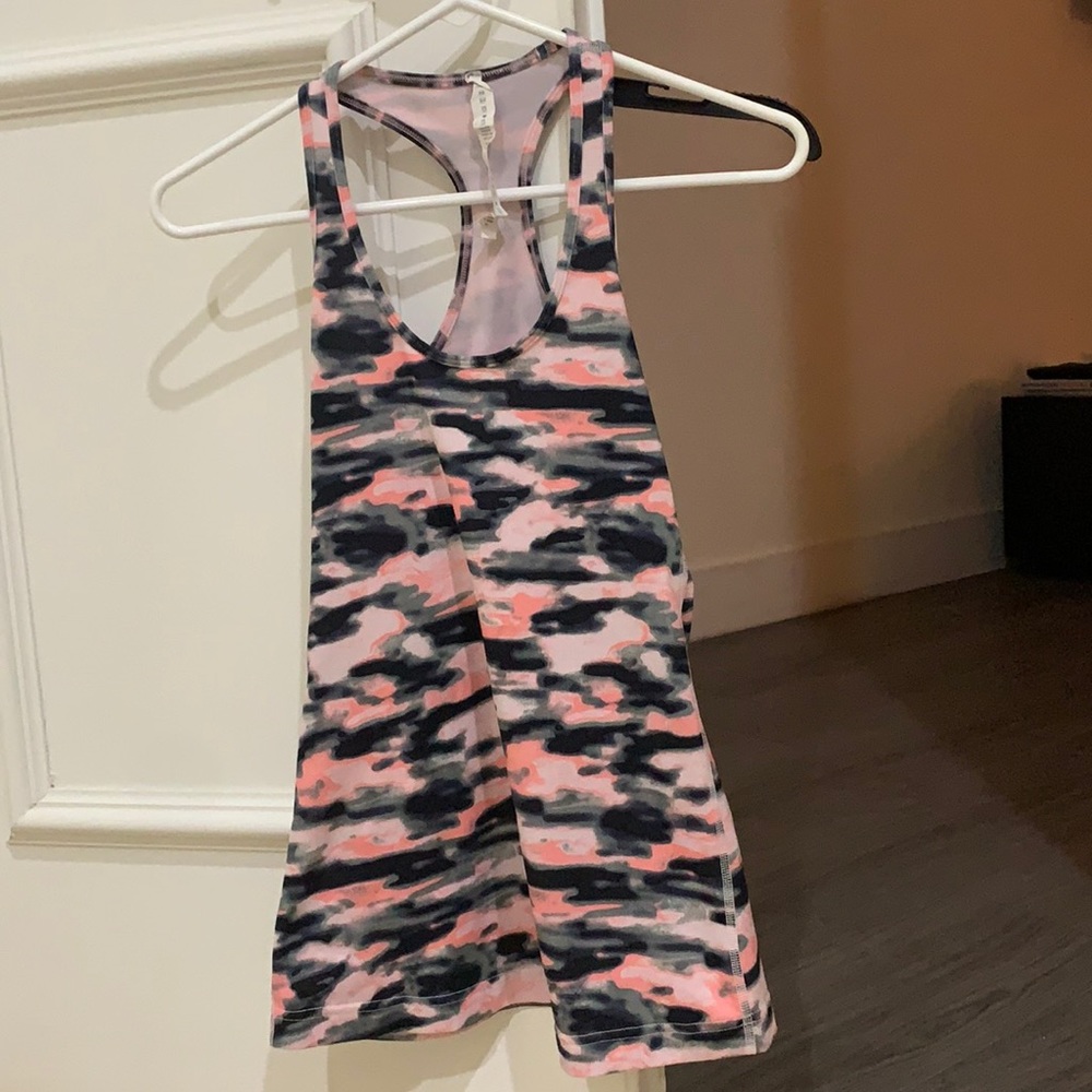 Lululemon Cool Racerback orange/pink/gray sz 4